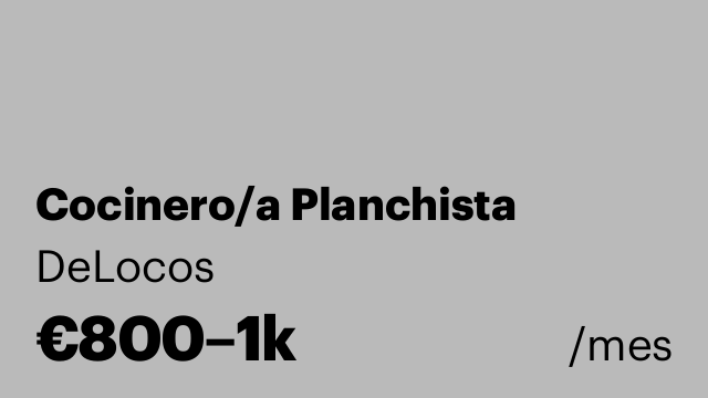 Cocinero/a Planchista