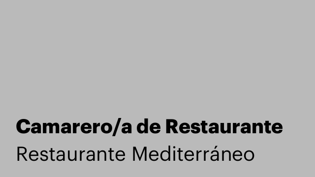 Camarero/a de Restaurante