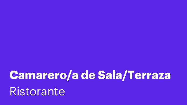 Camarero/a de Sala/Terraza