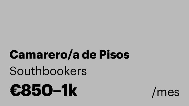 Camarero/a de Pisos