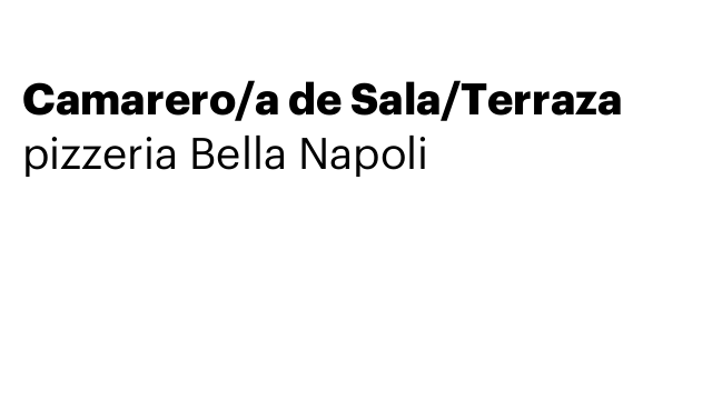 Camarero/a de Sala/Terraza