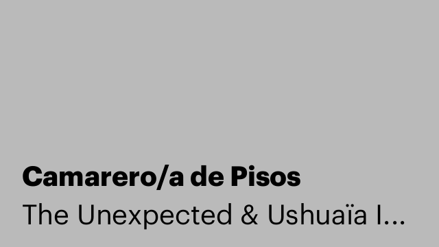 Camarero/a de Pisos