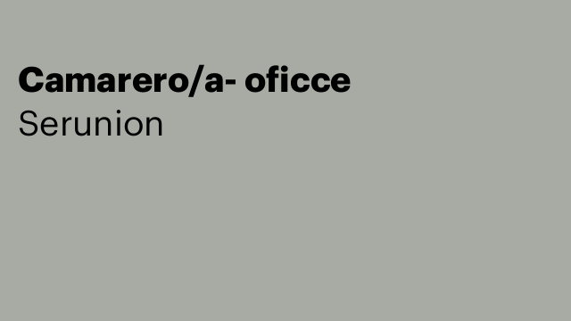 Camarero/a- oficce