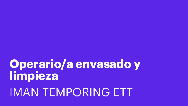 Operario/a envasado y limpieza