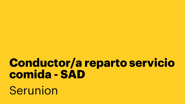 Conductor/a reparto servicio comida - SAD