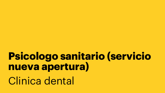 Psicologo sanitario (servicio nueva apertura)