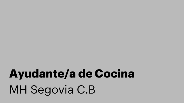 Ayudante/a de Cocina