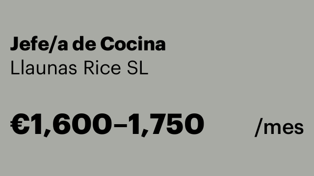 Jefe/a de Cocina