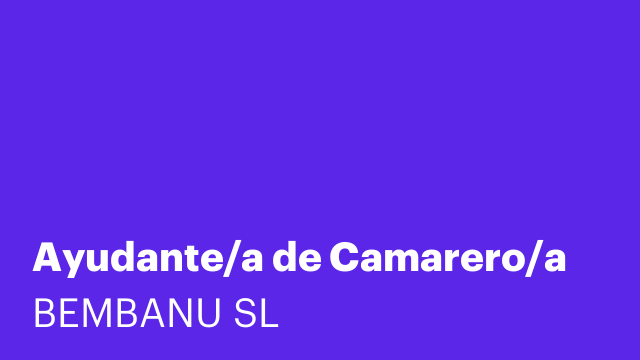 Ayudante/a de Camarero/a