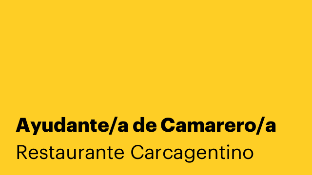 Ayudante/a de Camarero/a