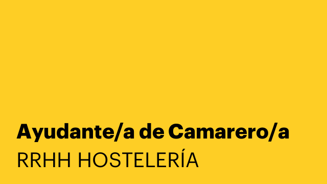 Ayudante/a de Camarero/a