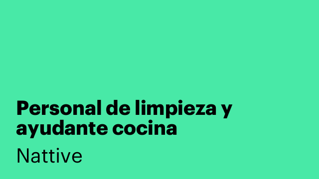 Personal de limpieza y ayudante cocina