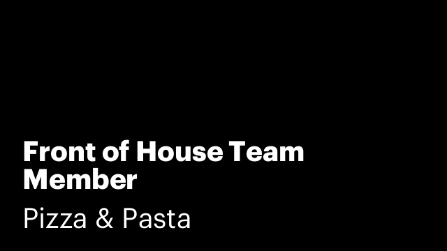 Front of House Team Member