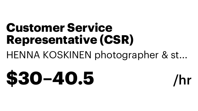 Customer Service Representative (CSR)