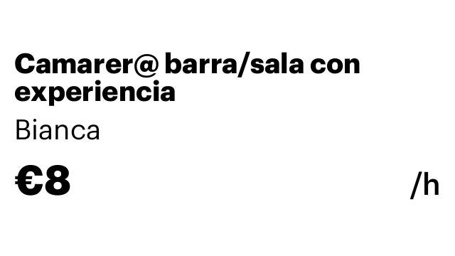 Camarer@ barra/sala con experiencia