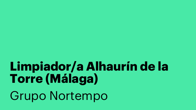 Limpiador/a Alhaurín de la Torre (Málaga)