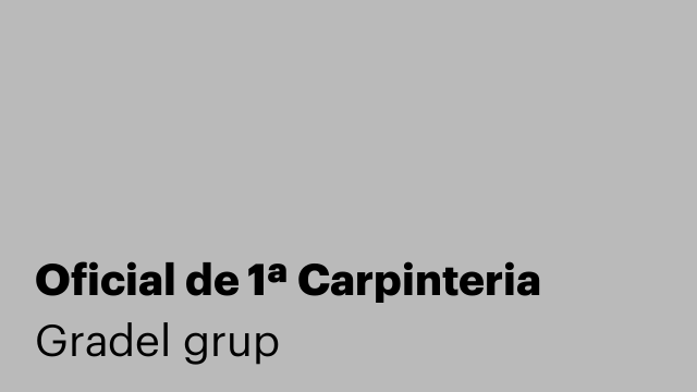 Oficial de 1ª Carpinteria