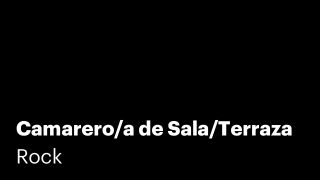 Camarero/a de Sala/Terraza