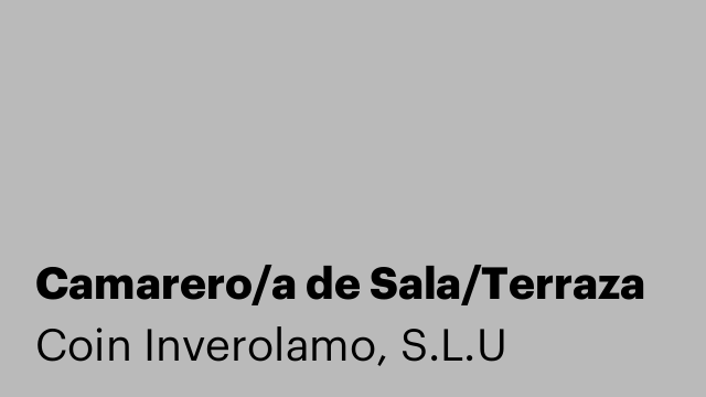 Camarero/a de Sala/Terraza