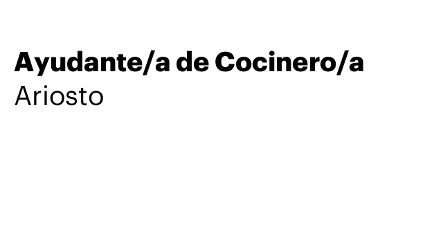 Ayudante/a de Cocinero/a