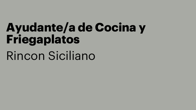 Ayudante/a de Cocina y Friegaplatos
