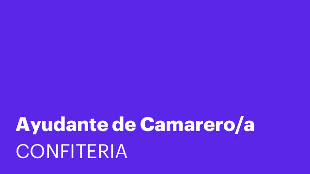 Ayudante de Camarero/a