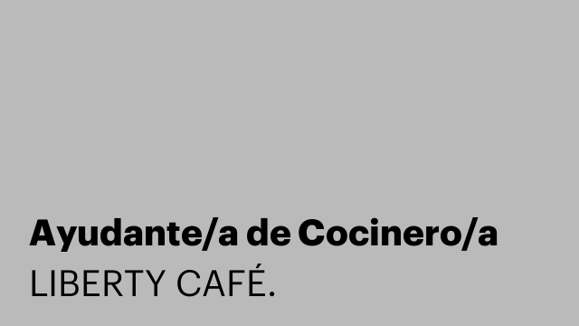 Ayudante/a de Cocinero/a