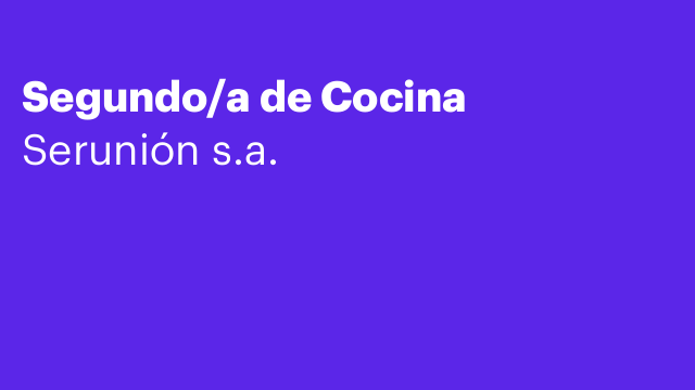 Segundo/a de Cocina