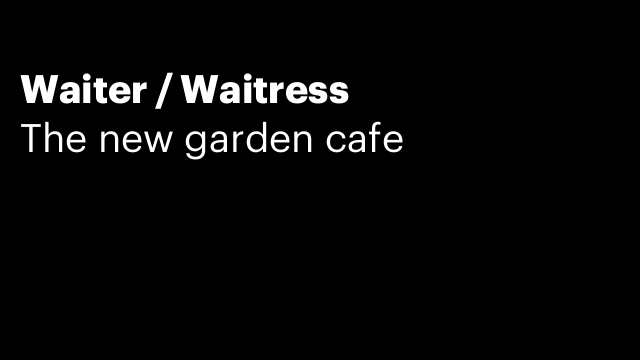 Waiter / Waitress