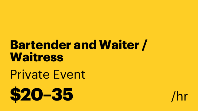 Bartender and Waiter / Waitress