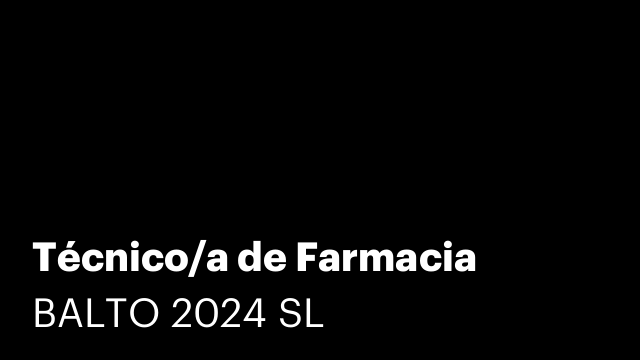 Técnico/a de Farmacia