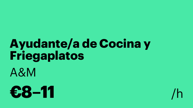 Ayudante/a de Cocina y Friegaplatos