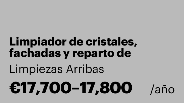 Limpiador de cristales, fachadas y reparto de materiales