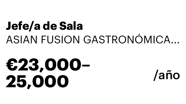 Jefe/a de Sala
