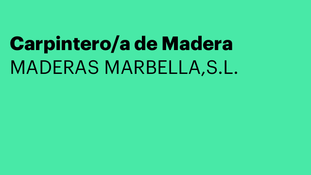 Carpintero/a de Madera