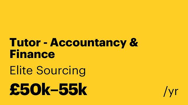 Tutor - Accountancy & Finance