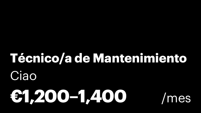 Técnico/a de Mantenimiento