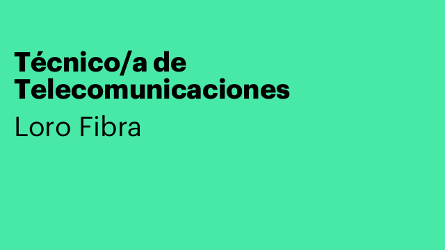 Técnico/a de Telecomunicaciones