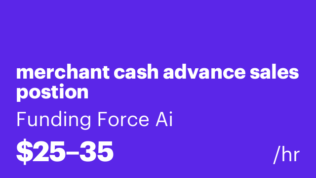 merchant cash advance sales postion