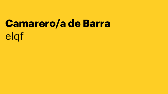 Camarero/a de Barra