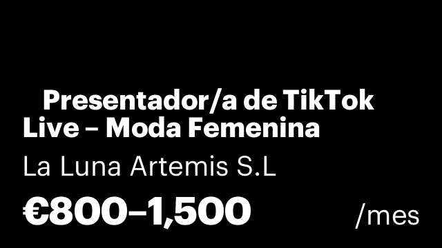 🎥 Presentador/a de TikTok Live – Moda Femenina