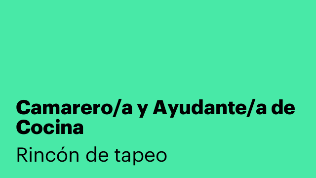 Camarero/a y Ayudante/a de Cocina