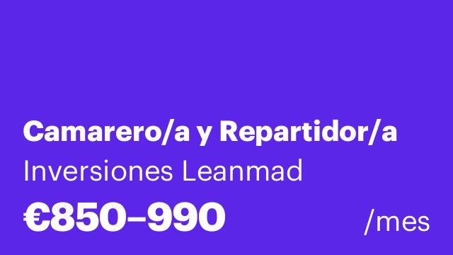 Camarero/a y Repartidor/a