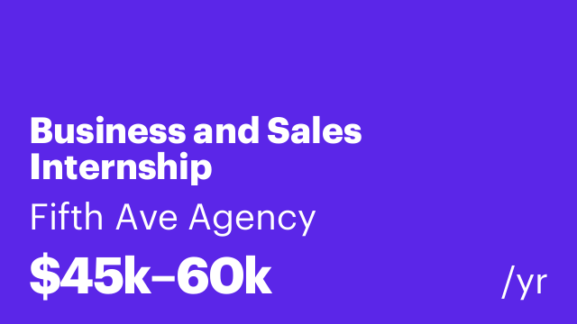Business and Sales Internship