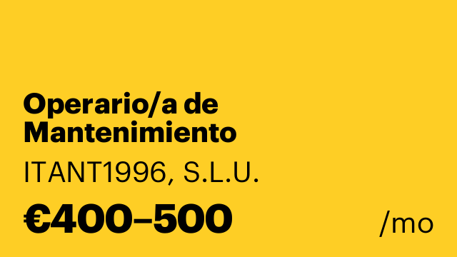 Operario/a de Mantenimiento