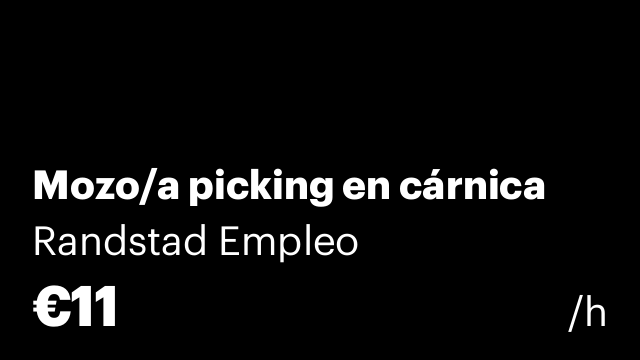 Mozo/a picking en cárnica