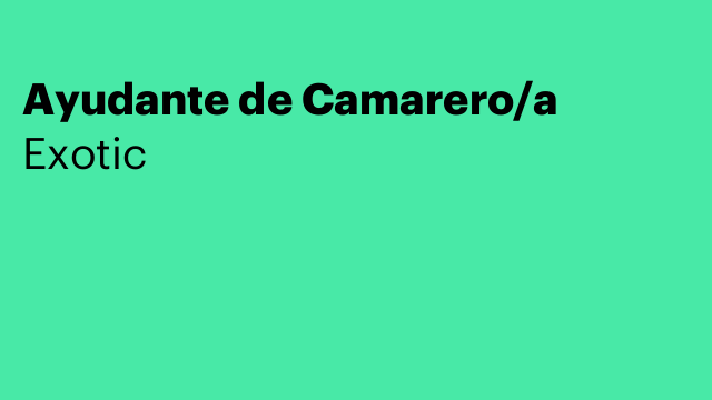Ayudante de Camarero/a
