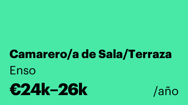 Camarero/a de Sala/Terraza