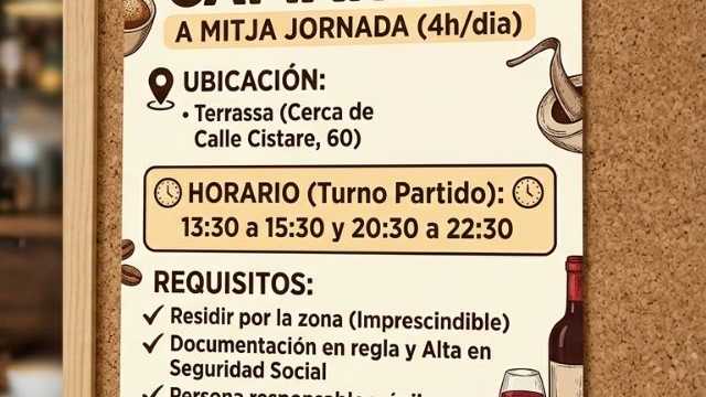 camarero en Terrassa