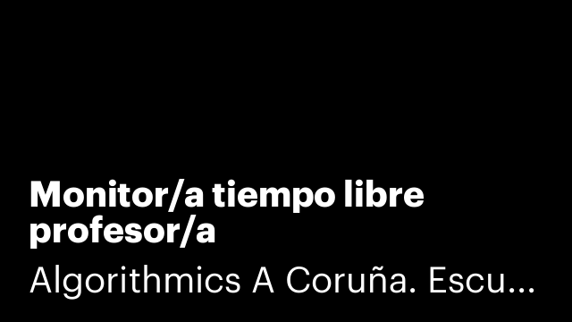 Monitor/a tiempo libre profesor/a